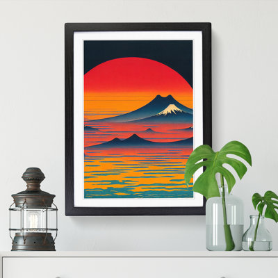 Annmary Japanese Sunset Retro - Picture Frame Print