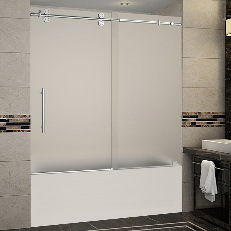 Porte de baignoire sans cadre H 60 "Langham, Acier inoxydable