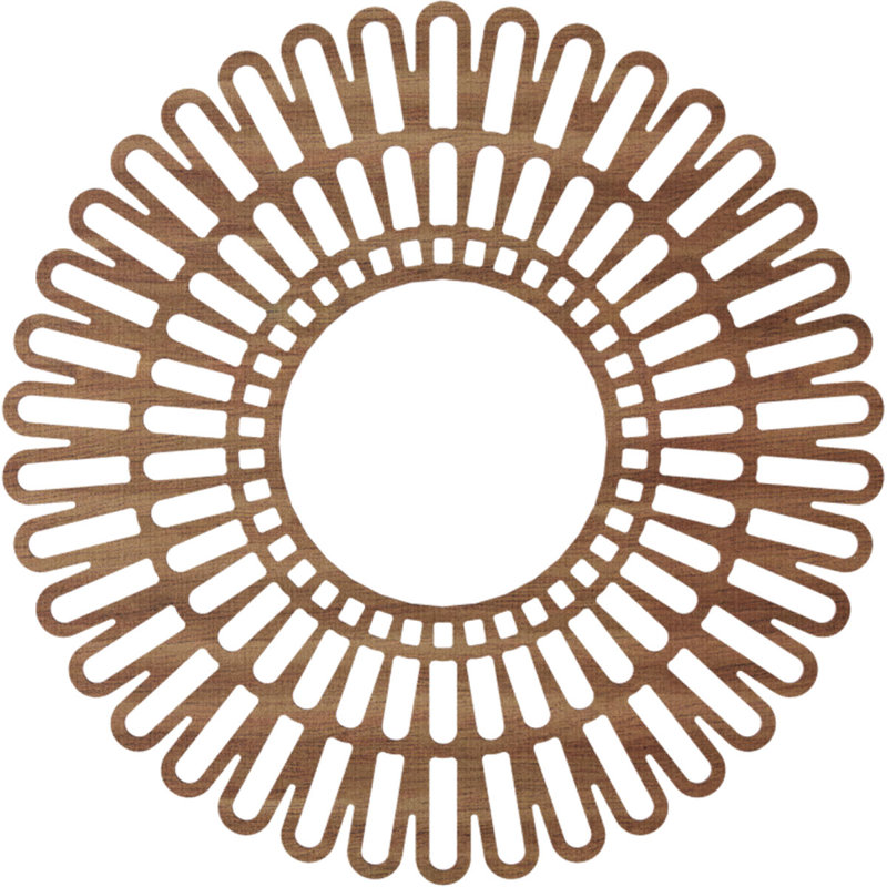 Médaillon de plafond en bois ajouré 28 po x P 3/8 po x P 3/8 po Corneille, bouleau, H 40 po x l 40 po x P 0,25 po, Noyer