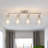 4-lights Semi Flush Mount Ceiling Light, Adjustable Multi-directional Light Fixtures, Rotatable Farmhouse Light Fixtures Mount With Metal Cage For Dining Room, Living Room-1801908516