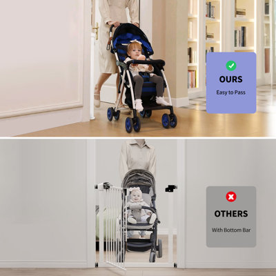 Barrière de bébé réglable pour une utilisation intérieure et extérieure - Barrière de sécurité pour enfants s'étendant jusqu'à 79 pouces de largeur et 41 pouces de hauteur - Barrière d'escalier