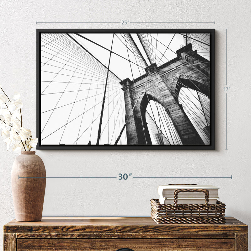 «Brooklyn Suspension Bridge Wall Art», H 17 po x l 25 po