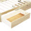 Lit de jour simple avec deux tiroirs de rangement, armoires de rangement et ports USB, couleur naturelle-638042121