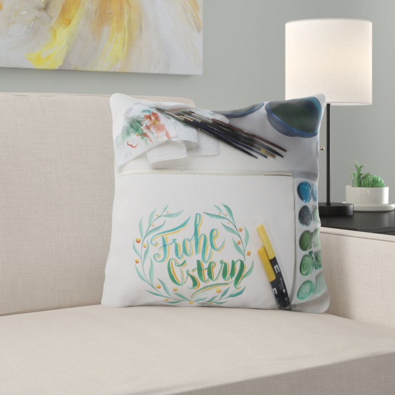 Housse de coussin d'extérieur carré Zaida, Intérieur, Microsuède