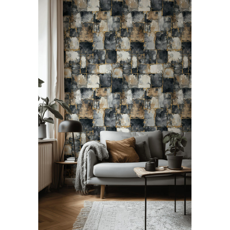 Papier peint à motif de blocs de pierre