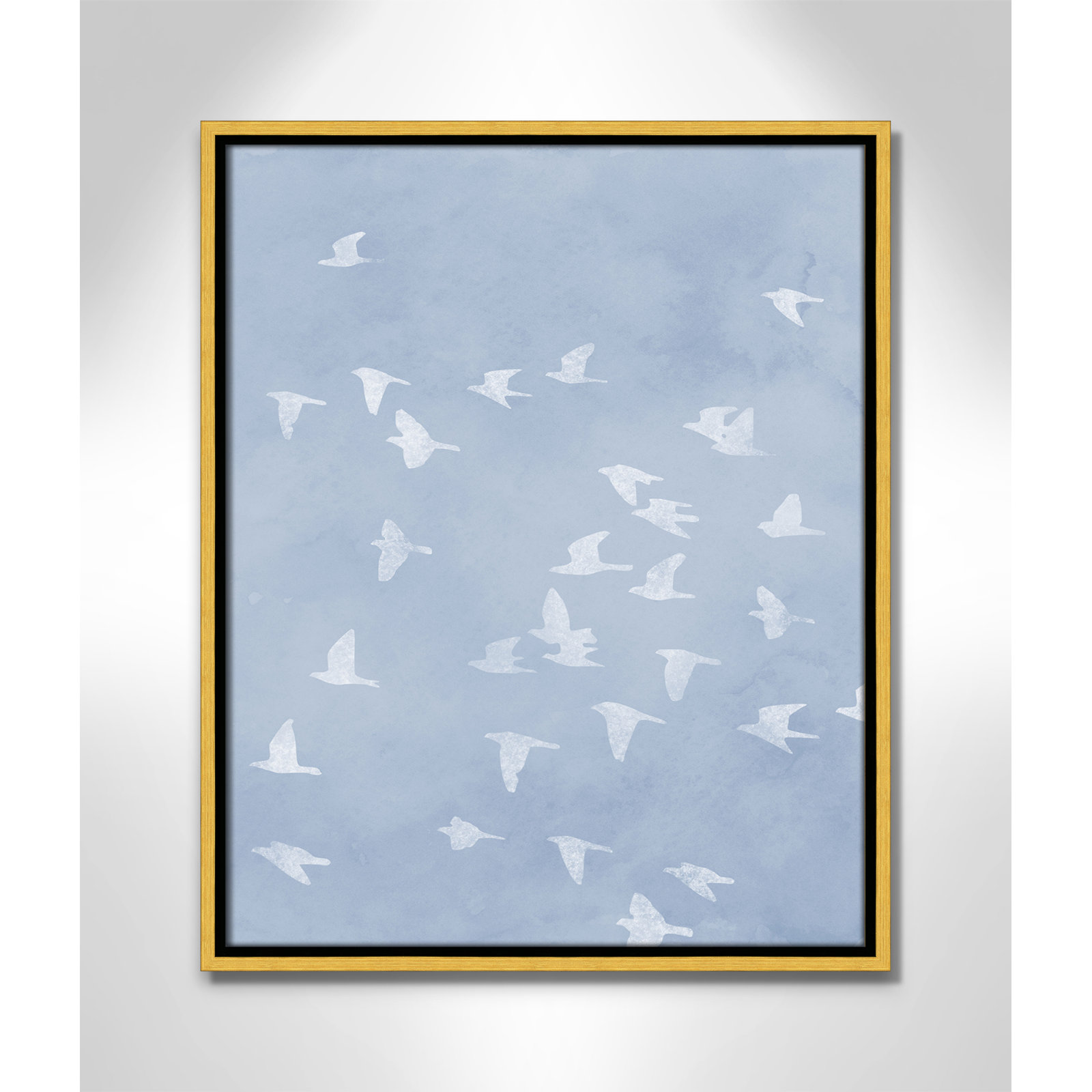 Flying Friends Print by Marcus Prime, 17.5'' W x 21.5'' H, Gold Floater