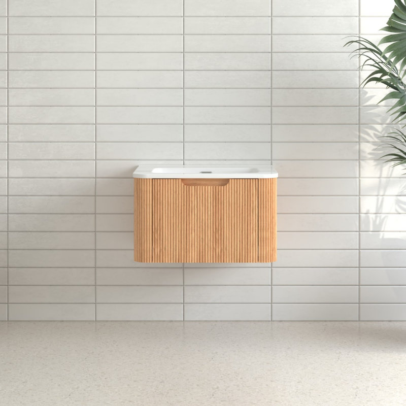 Meuble-lavabo mural flottant pré-assemblé avec lavabo, 24"
