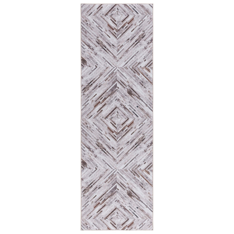 Aurelea Performance Machine Washable Geometric Rug, Runner 2'6" x 8'