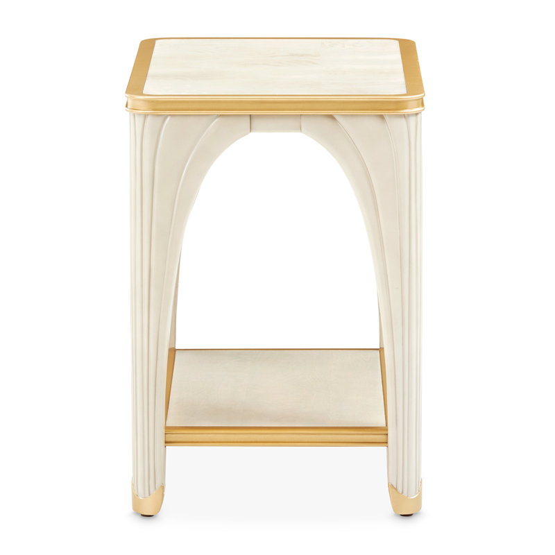La Terrazza End Table, Silver Mist/Champagne