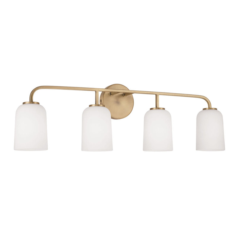 Newport 4 - Light Dimmable Vanity Light, Aged Brass