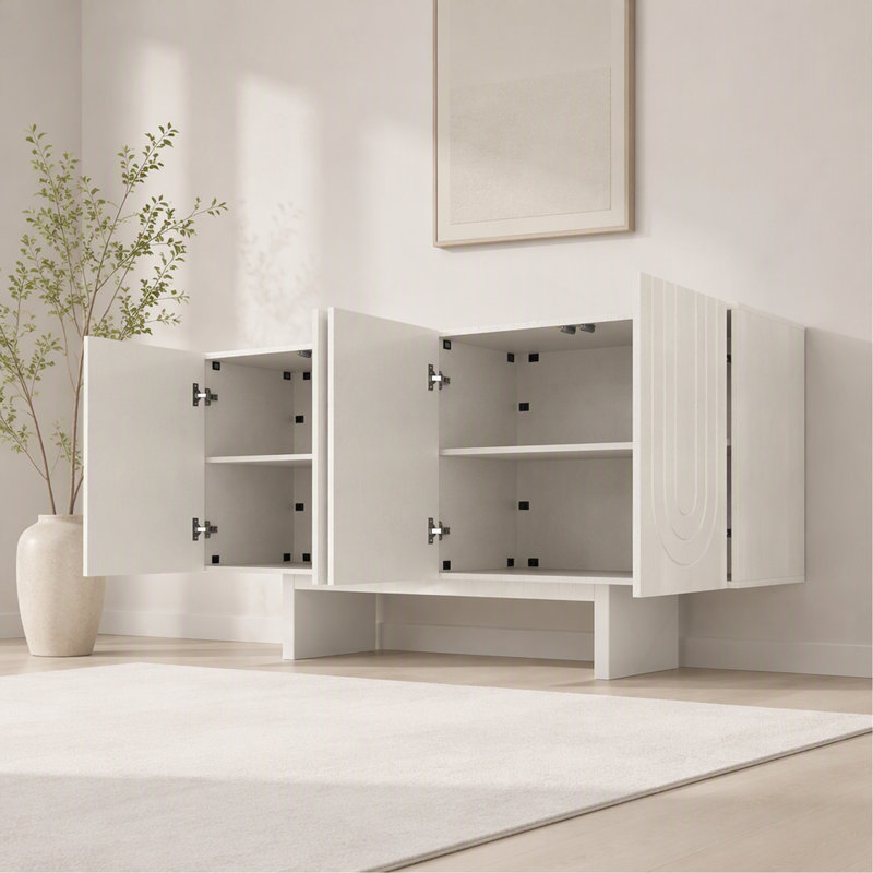 Armoire d'appoint à 4 portes, White