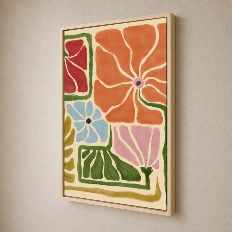 Linocut coloré par Elizabeth Medley - impression sur toile