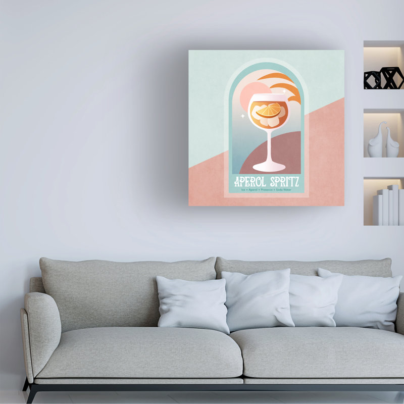 Art sur toile Emel Tunaboylu Kokteyl Aperol, H 14 po x l 14 po
