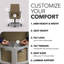 Chaise de travail à dossier moyen HON Ignition 2.0, inclinaison standard, structure en titane, Quicksand-119729014-119729016-117026065