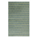Rug & Kilim’S Oversized Block Print Custom Rug Design, Blue And Green Florals