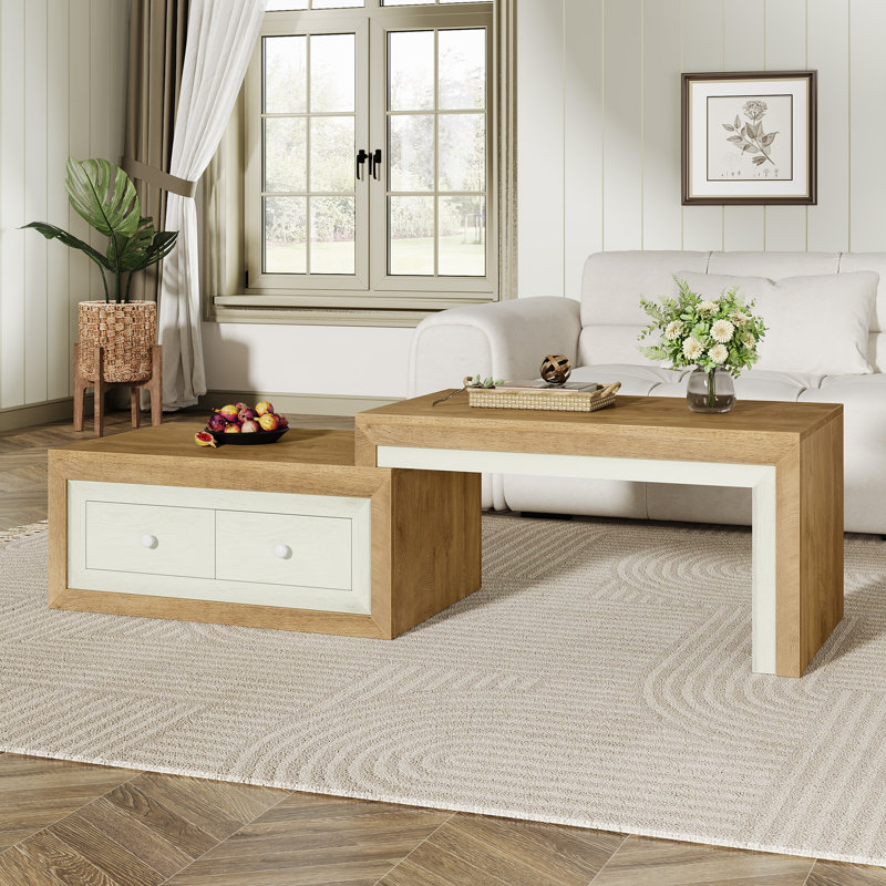 Extendable Coffee Table With 2 Drawers
