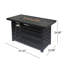 Foyer rectangulaire en fer 30 000 BTU avec zone de réservoir couverte - l 45,00 po x P 42,00 po H 23,75 po, noir, conception d'assemblage facile et couvercle inclus