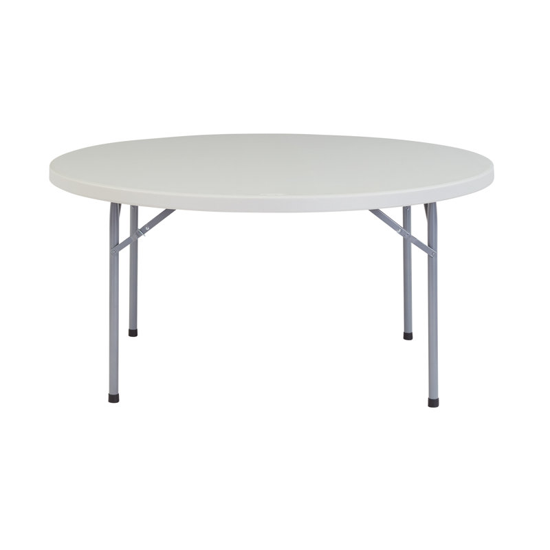 Table pliante circulaire en plastique 60 po, H 30 po x L 60 po x P 60 po