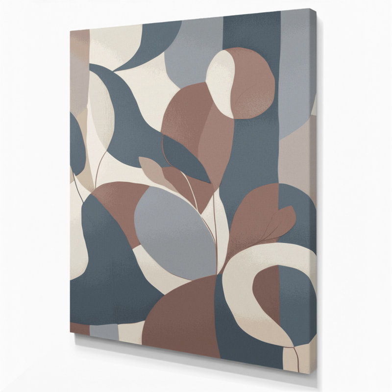 «Abstract Shapes» 96, art mural sur toile grise, H 18 po x l 12 po