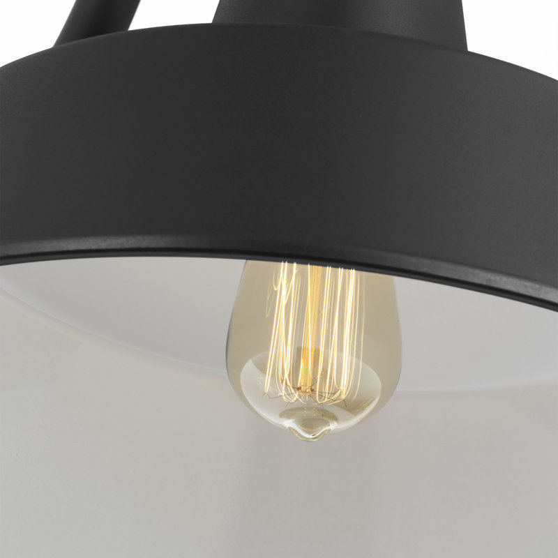 1 - Light Armed Sconce, 13.5" H x 14" W x 21.13" D, Textured Black, No