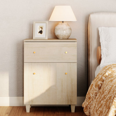 Large Nighstand Bedside Table With Drawer And Door