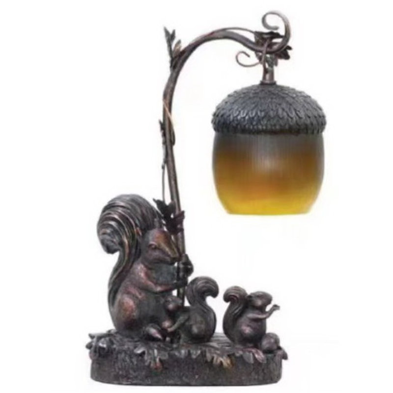 Lampe de table écureuils et glands