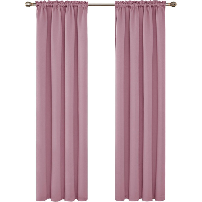 Polyester Blackout Rod Pocket Curtain Pair