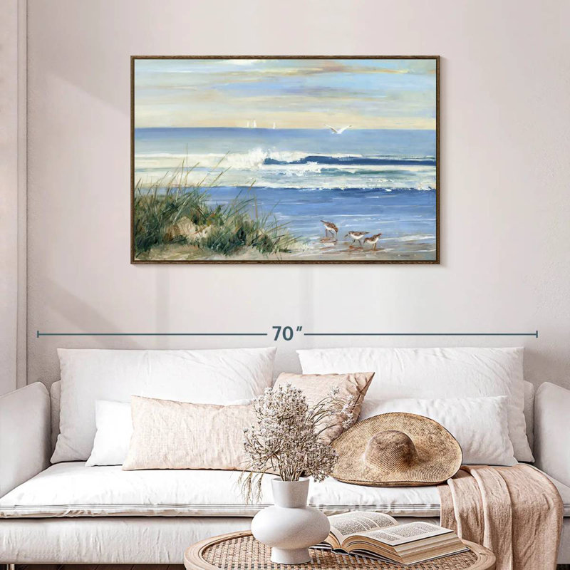 Beach Combers, Cadre flottant en noyer, 43 po x 29 po