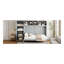 Grand lit escamotable mural avec armoires, gris