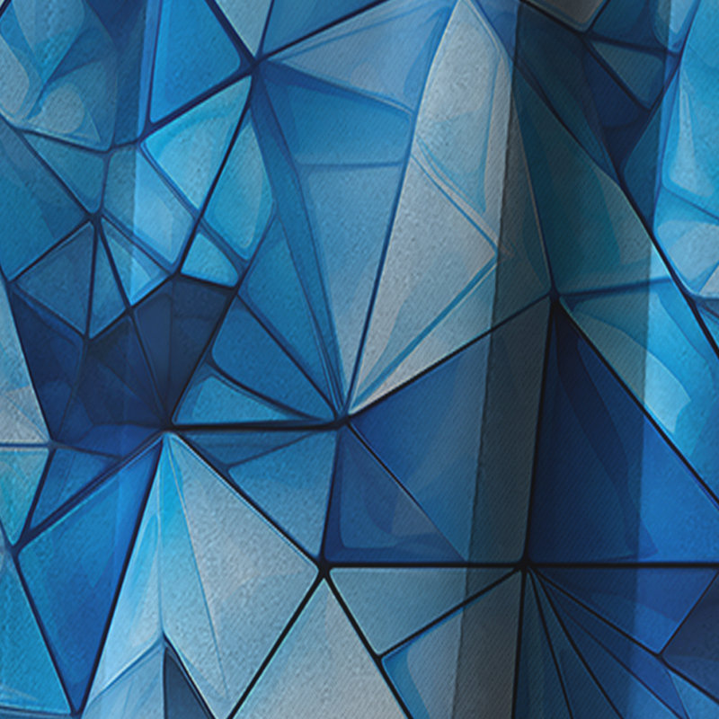 Blue Symmetry Tranquil Triangles - Rideau abstrait - Rideau géométrique occultant - 1 panneau, L 52 po x L 84 po