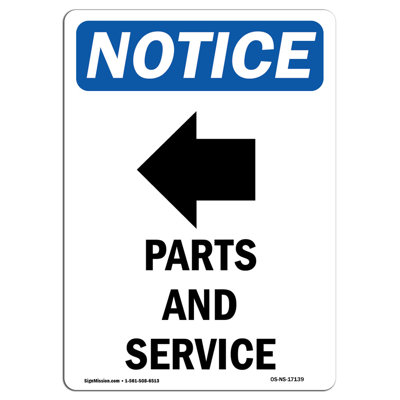 Parts and Service Sign with Symbol