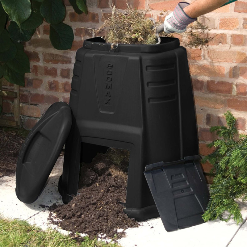 Hench Plastic Stationary Composter with Latching Lid