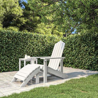 Benazir Polyethylene Adirondack Chair with Ottoman by Rosecliff Heights