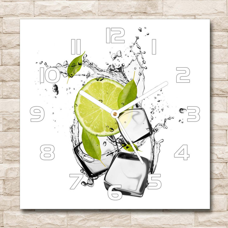 Heberth Glass Wall Clock, White/Green