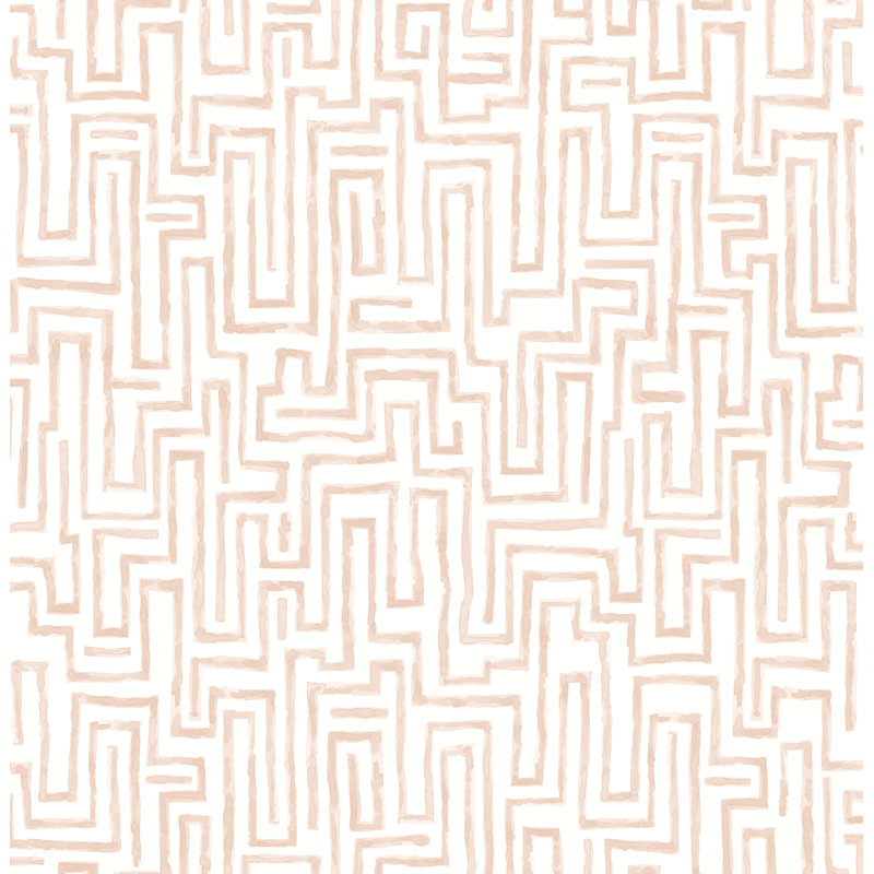 Rouleau de papier peint L 33 pi x l 20,5 po Delaney, Rose clair
