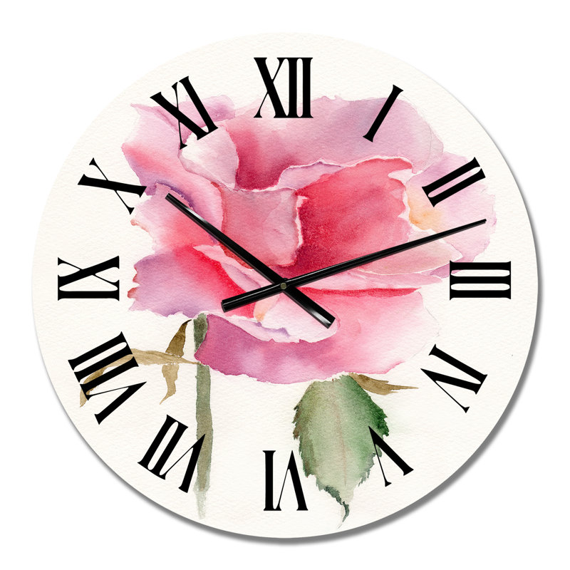 Horloge murale traditionnelle rose vif, Surdimensionné