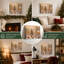 Winter Scene Wall Art Christmas Market Canvas Print Framed Christmas Winter Town Square Art Print Winter Xmas Decor for Living Room, Entryway Office