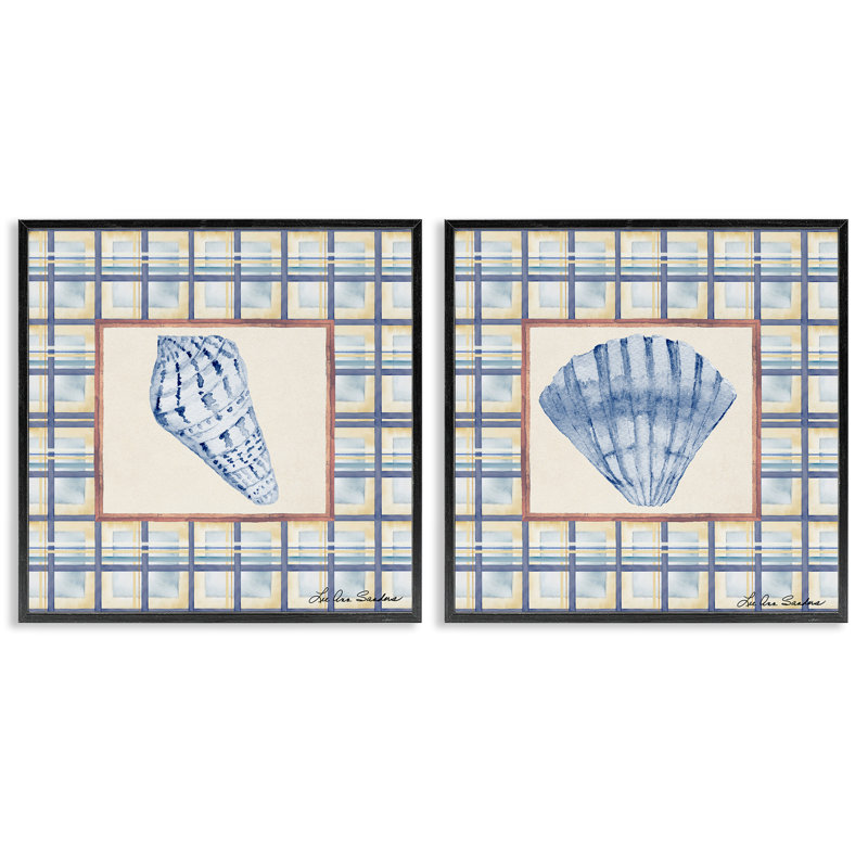 «Sea Treasures Over», ensemble de 2 giclées encadrées par Lee Ann Sanders, H 17 po x l 34 po, Giclée encadrée noir minuit