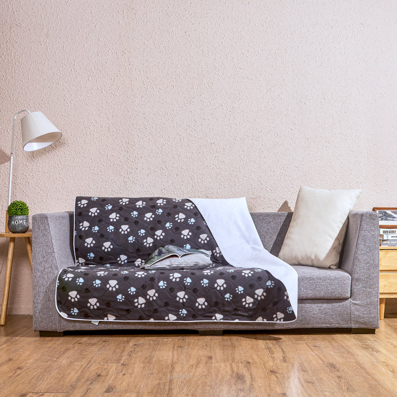 Geometric Polyester Pet Bed, Dark Gray
