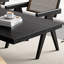 Bureau en bois massif avec pieds croisés noir-1726574515