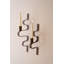 Ensemble de 2 appliques murales ondulées en métal pour bougies coniques, style rustique, 40 cm de hauteur.