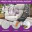 Fauteuil à œufs en rotin moderne tissé à la main surdimensionné avec coussin et support-2084446901