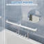 Porte de douche sans cadre de 56 à 60 po x H 58 po - verre trempé de 6 mm, cadre en aluminium réglable, poignée de barre à serviettes et film antidéflagrant-114516613