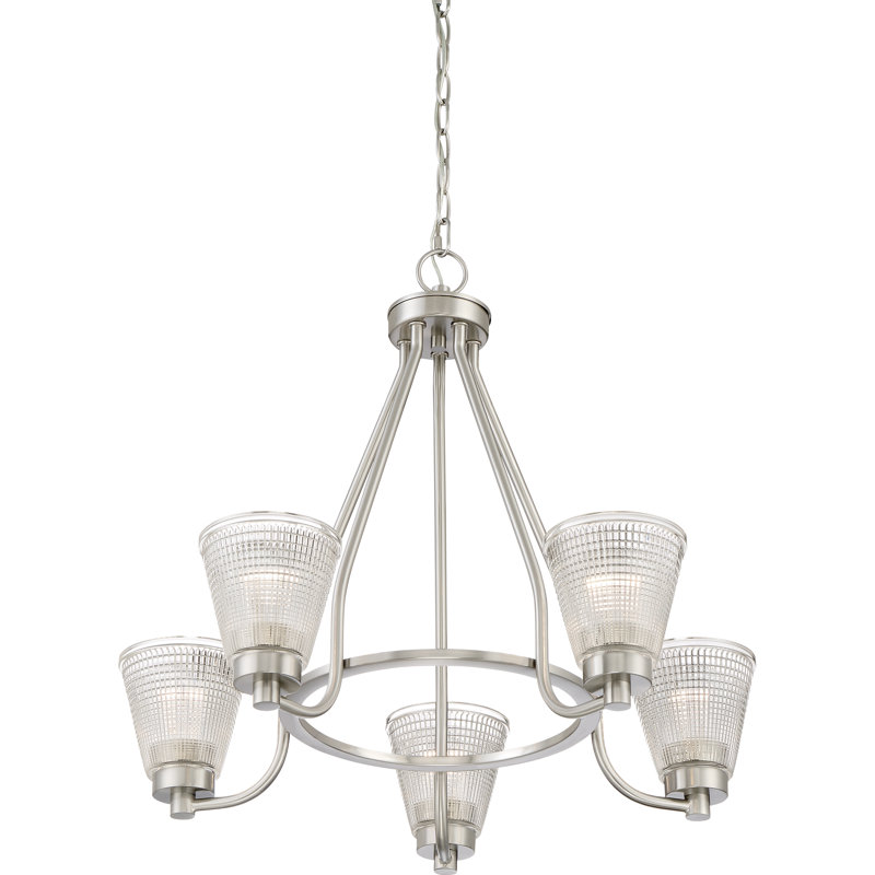 Lustre de roue de wagon à l’ombre 5 lumières Haskett