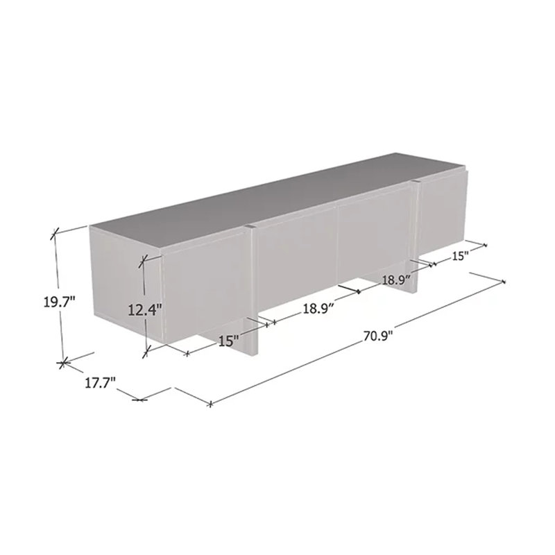 70.9'' W Storage Credenza, Cashmere/Black