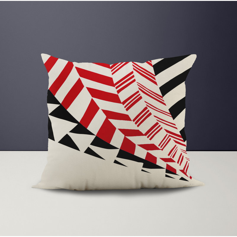 Jeté carré intérieur / extérieur en polyester Ikom, L 19 po x H 19 po, Rouge