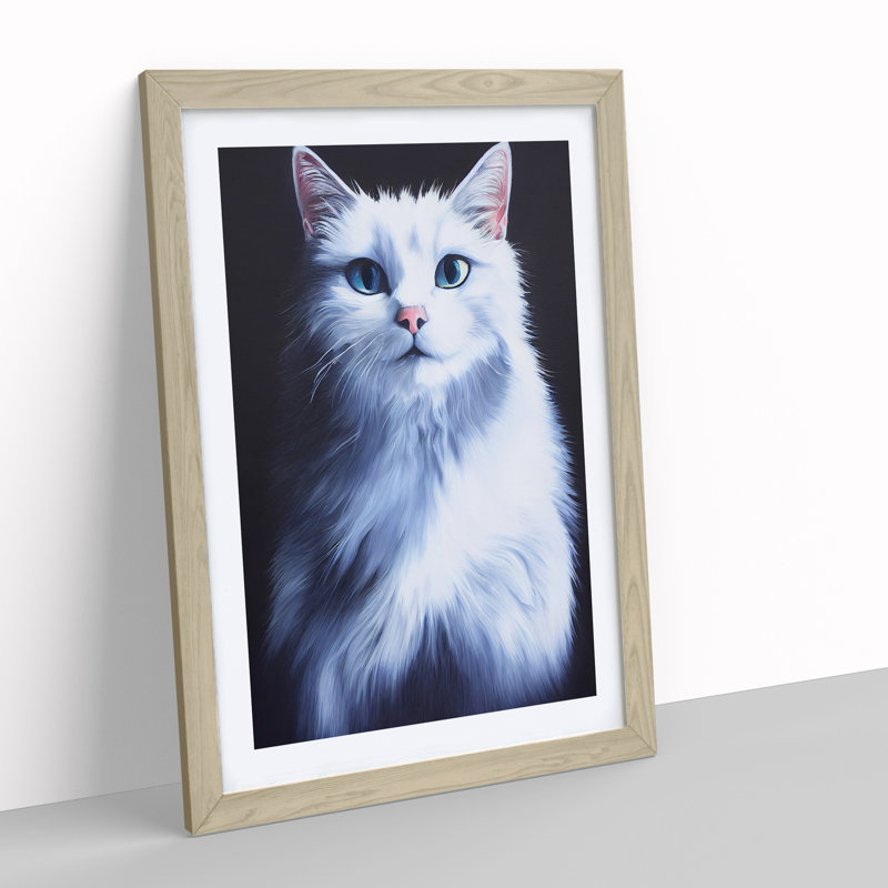Kitty Cat - Wall Art, 34cm H x 25cm W x 2cm D, Oak