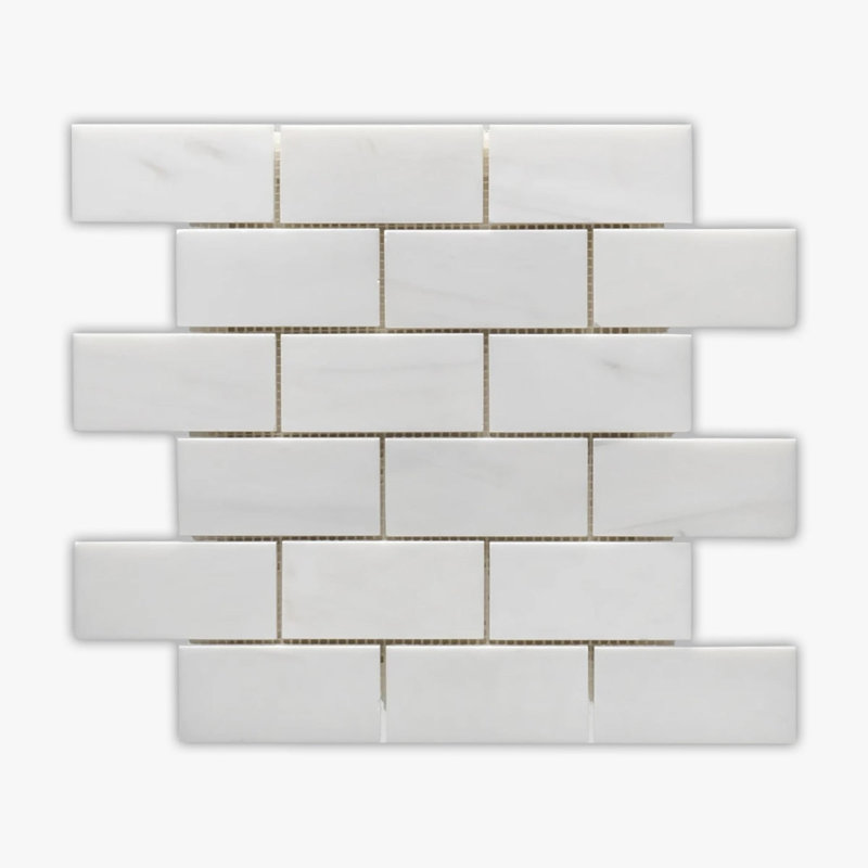 Bianco Dolomiti 12" x 12" Marble Brick Joint Mosaic Wall & Floor Tile