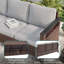 Canapé 9 pièces pour patio avec foyer carré et repose-pieds-108198548