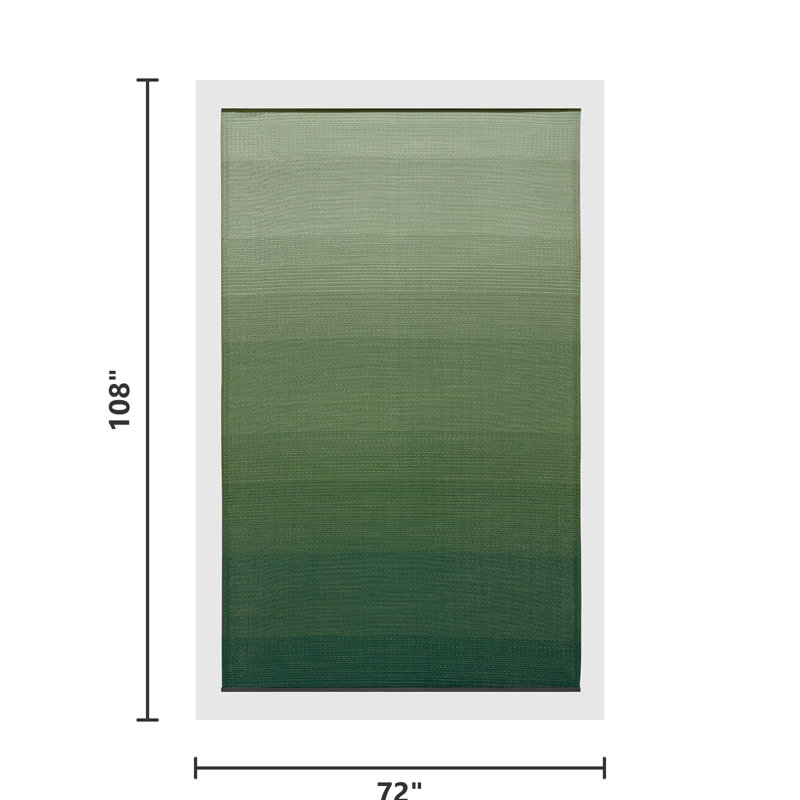 Tapis d'extérieur Ombre Stripe, Big Sur - vert, Rectangle 6 pi x 9 pi